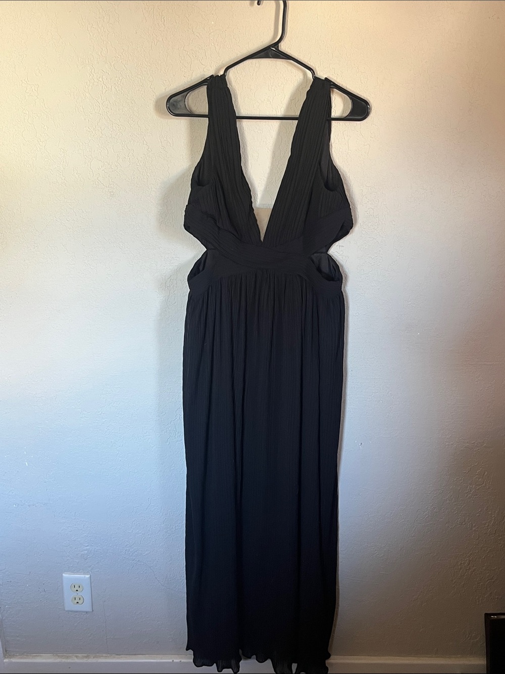 Black Maxi Dress with Plunging V-Neck